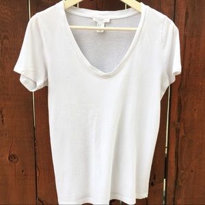 F21 White V Neck